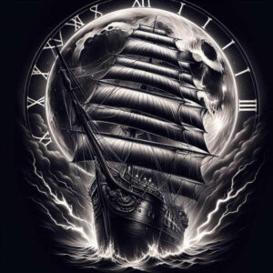 travels tattoo design ideas pure outline symbolic voyage for upper thigh