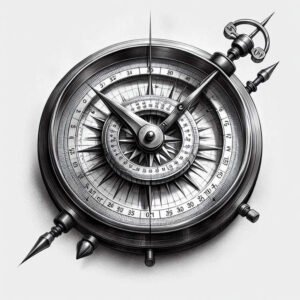 travels tattoo design ideas Surrealism translucent layers vintage compass for wrist side