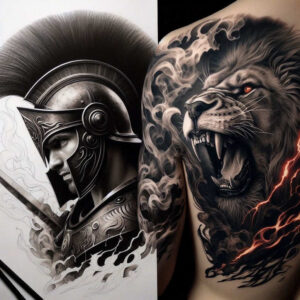 warrior-with-light-effect-realism-true-skin-for-lower-chest – tattoo design ideas free ai generated – Gallery: warriors-greece-inkby-ai