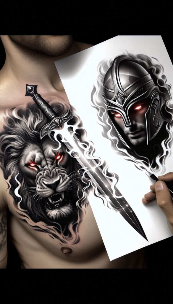 spartan-with-helmet-realism-perfect-proportions-for-stomach – tattoo design ideas free ai generated – Gallery: warriors-greece-inkby-ai