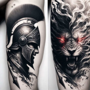 warrior-strength-symbol-realism-visual-accuracy-for-lower-leg – tattoo design ideas free ai generated – Gallery: warriors-greece-inkby-ai
