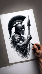 hoplite-with-ornament-neotraditional-subtle-highlights-for-back-of-neck – tattoo design ideas free ai generated – Gallery: warriors-greece-inkby-ai
