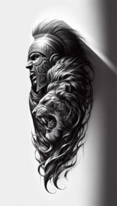 hoplite-ornamentation-realism-textured-light-for-temple – tattoo design ideas free ai generated – Gallery: warriors-greece-inkby-ai