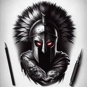 spartan-bravery-symbol-neotraditional-rich-shading-for-ankle – tattoo design ideas free ai generated – Gallery: warriors-greece-inkby-ai