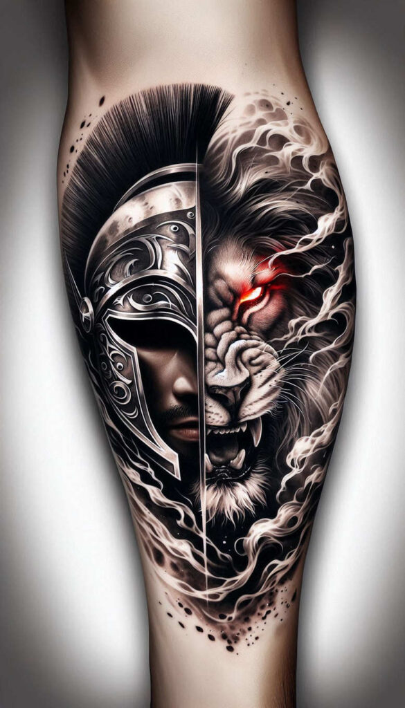 spartan-bravery-symbol-realism-visual-truth-for-palm – tattoo design ideas free ai generated – Gallery: warriors-greece-inkby-ai