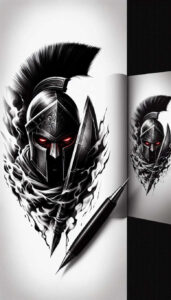 spartan-with-helmet-realism-portrait-realism-for-thigh – tattoo design ideas free ai generated – Gallery: warriors-greece-inkby-ai