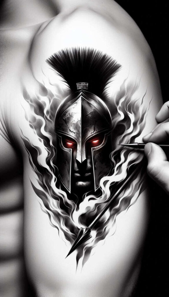 warriors-greece tattoo design ideas intricate classical strength for toe