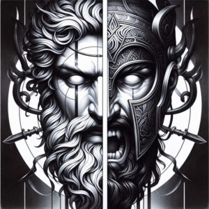 warriors-greece tattoo design ideas Realism portrait realism myth echo symbolising resilience