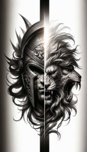 warriors-greece tattoo design ideas Surrealism melting forms phalanx formation symbol of determination