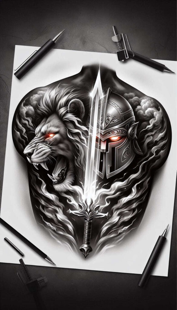 warriors-greece tattoo design ideas Realism studio quality warrior ink for heel