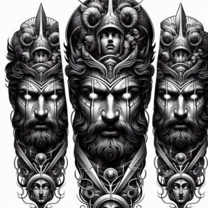 warrior-in-motion-neotraditional-vivid-color-for-thigh – tattoo design ideas free ai generated – Gallery: warriors-greece-inkby-ai