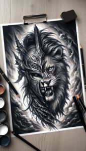 warrior-in-motion-surrealism-hallucinatory-for-collarbone – tattoo design ideas free ai generated – Gallery: warriors-greece-inkby-ai