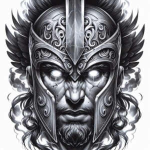 hoplite-with-ornament-surrealism-abstract-for-triceps – tattoo design ideas free ai generated – Gallery: warriors-greece-inkby-ai