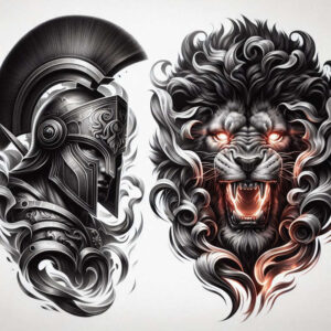 warrior-with-shading-neotraditional-artistic-contrast-for-upper-shoulder – tattoo design ideas free ai generated – Gallery: warriors-inkby-ai
