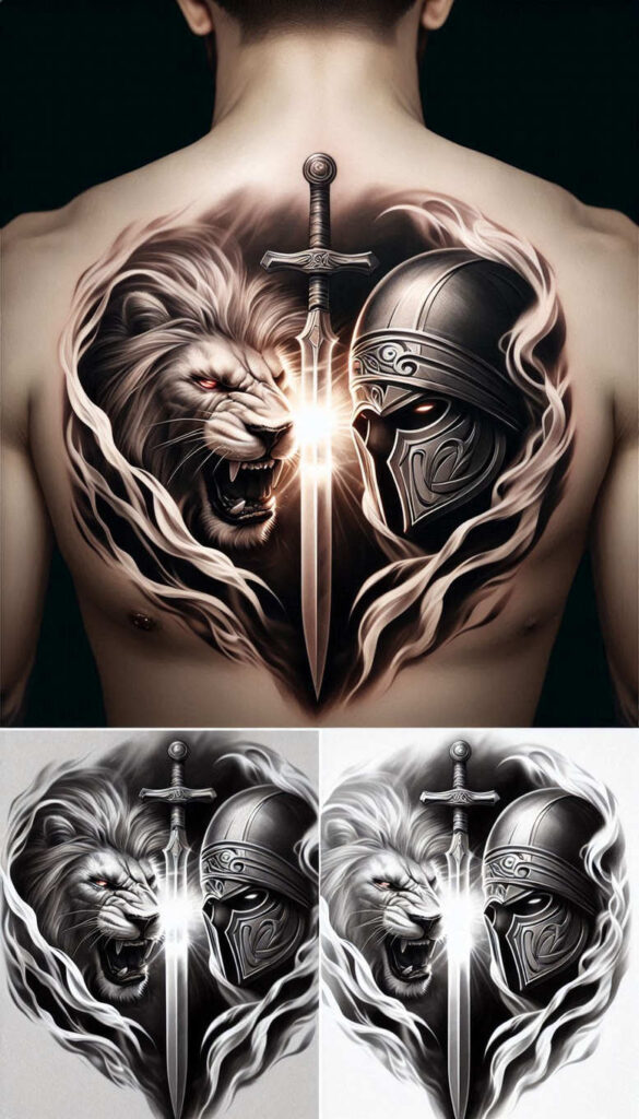 spartan-history-and-strength-motif-realism-high-contrast-for-stomach – tattoo design ideas free ai generated – Gallery: warriors-inkby-ai