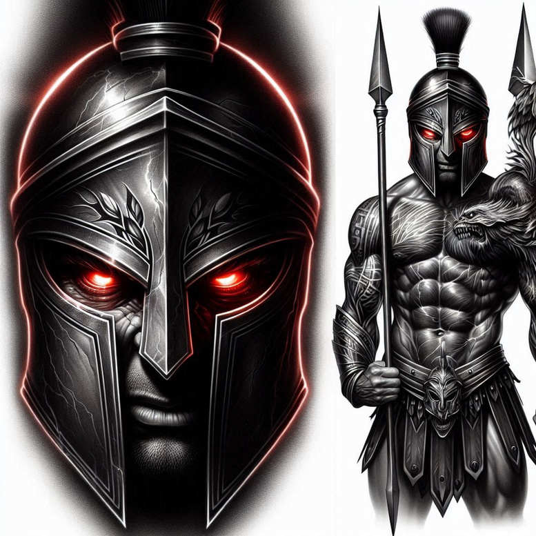 warrior-in-motion-neotraditional-refined-detail-for-nape – tattoo design ideas free ai generated – Gallery: warriors-inkby-ai