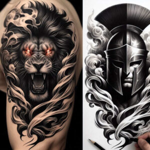 knights-surrealism-spectral-hues-for-ankle – tattoo design ideas free ai generated – Gallery: warriors-inkby-ai