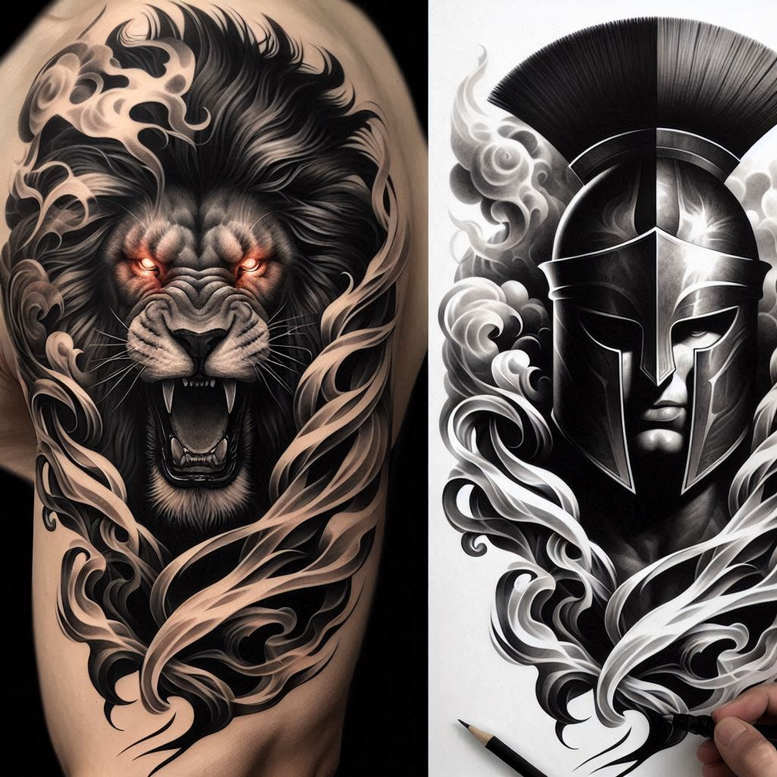 knights-surrealism-spectral-hues-for-ankle – tattoo design ideas free ai generated – Gallery: warriors-inkby-ai