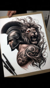 spartan-protection-symbol-neotraditional-soft-blending-for-upper-arm – tattoo design ideas free ai generated – Gallery: warriors-inkby-ai