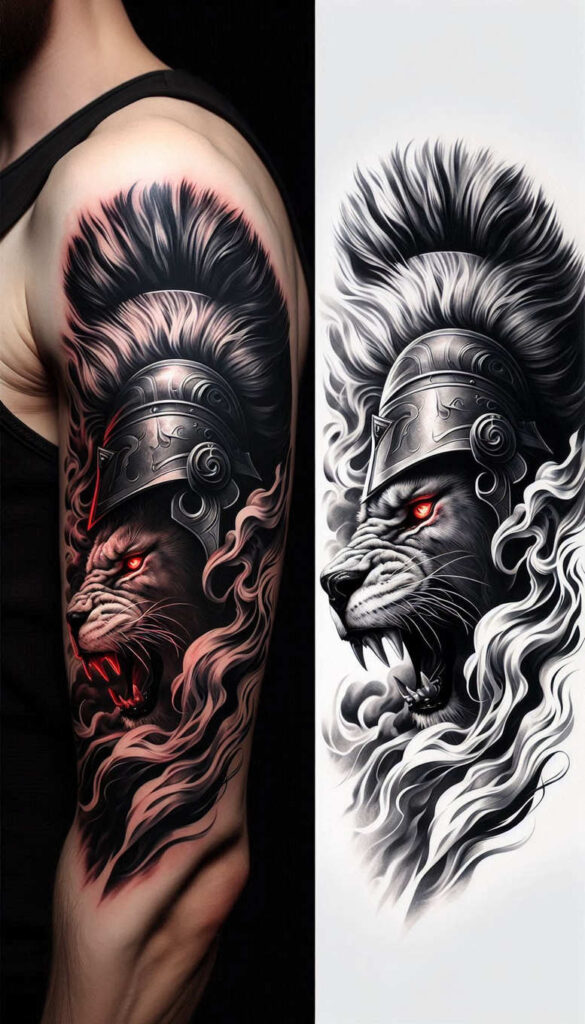 knight-with-ornament-neotraditional-bold-color-for-forearm – tattoo design ideas free ai generated – Gallery: warriors-inkby-ai