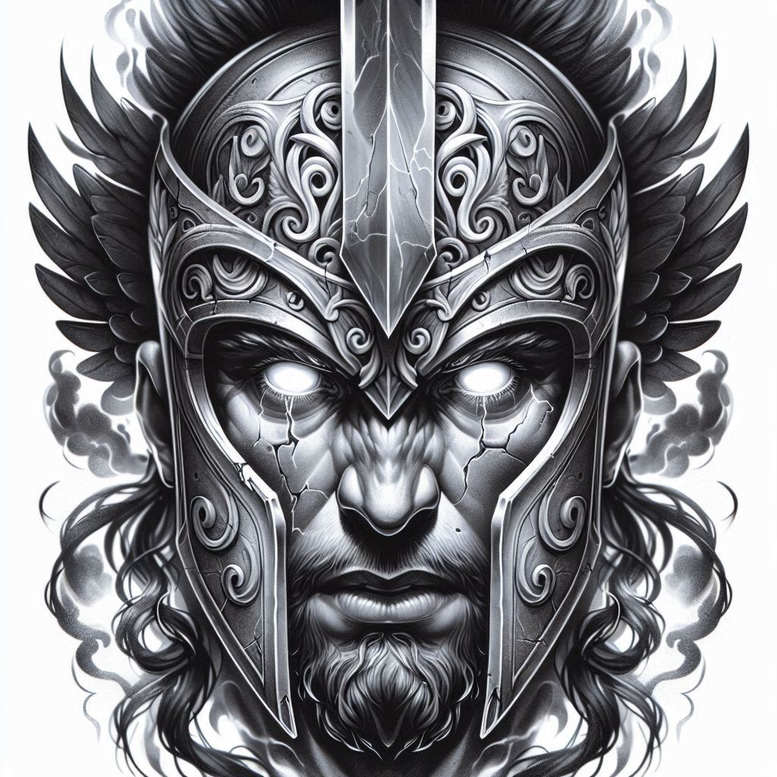 warrior-shadow-and-light-surrealism-illusionary-for-outer-arm – tattoo design ideas free ai generated – Gallery: warriors-inkby-ai