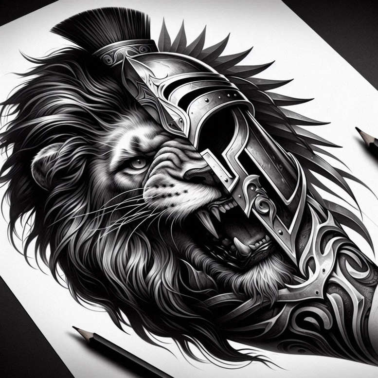 knight-with-armor-surrealism-dynamic-shapes-for-lower-chest – tattoo design ideas free ai generated – Gallery: warriors-inkby-ai