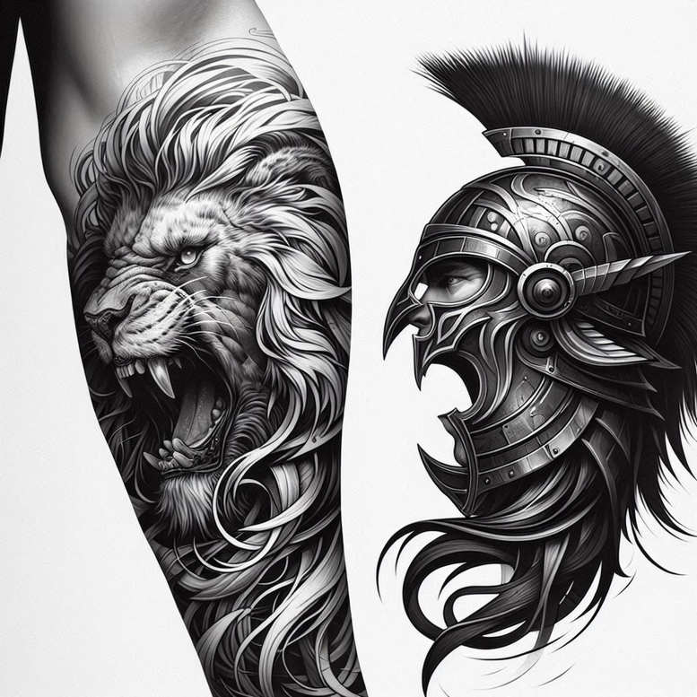 knight-courage-motif-realism-realistic-proportions-for-scapula – tattoo design ideas free ai generated – Gallery: warriors-inkby-ai
