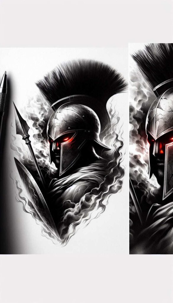 warrior-war-motif-surrealism-unreal-light-for-triceps – tattoo design ideas free ai generated – Gallery: warriors-inkby-ai