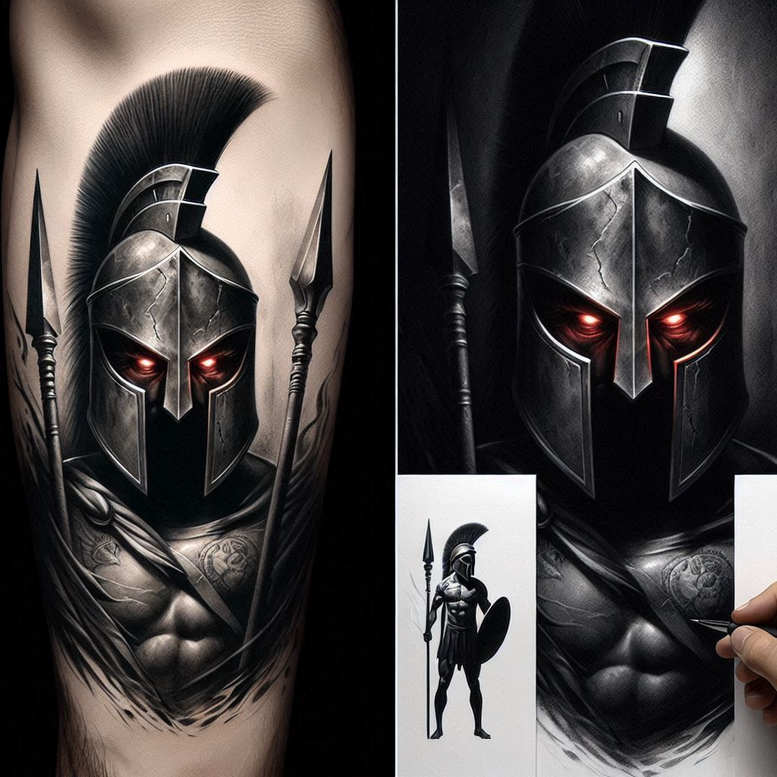 warrior-warrior-motif-surrealism-symbolic-for-calf – tattoo design ideas free ai generated – Gallery: warriors-inkby-ai