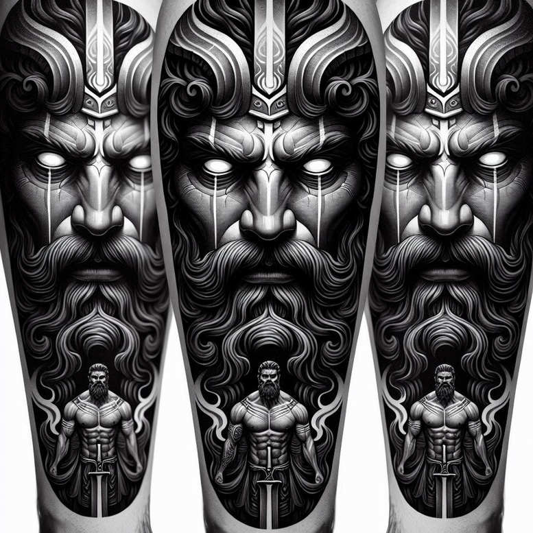 spartan-with-ornamental-details-neotraditional-subtle-tone-for-thigh – tattoo design ideas free ai generated – Gallery: warriors-inkby-ai