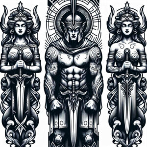 knight-with-ornament-realism-ink-precision-for-chest – tattoo design ideas free ai generated – Gallery: warriors-inkby-ai