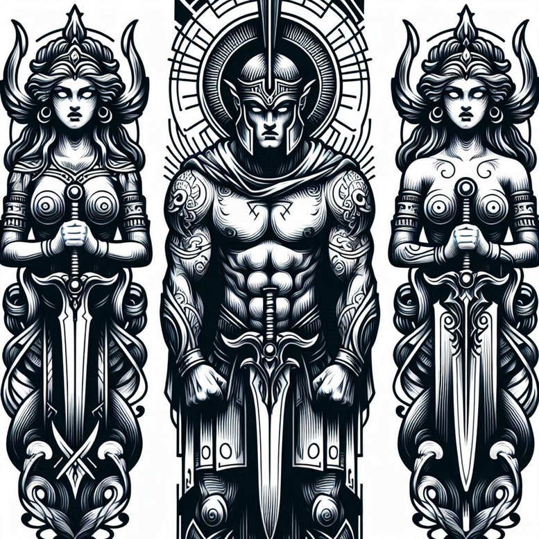 knight-with-ornament-realism-ink-precision-for-chest – tattoo design ideas free ai generated – Gallery: warriors-inkby-ai
