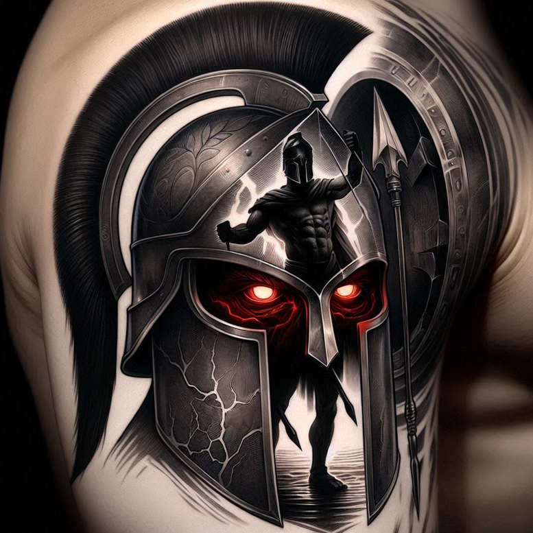 spartan-with-symbol-neotraditional-detailed-linework-for-lower-thigh – tattoo design ideas free ai generated – Gallery: warriors-inkby-ai