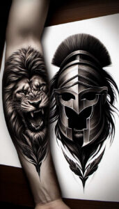 knight-with-energy-surrealism-distorted-perspective-for-calf – tattoo design ideas free ai generated – Gallery: warriors-inkby-ai