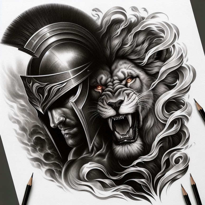 knight-with-ornament-surrealism-shadow-play-for-biceps – tattoo design ideas free ai generated – Gallery: warriors-inkby-ai