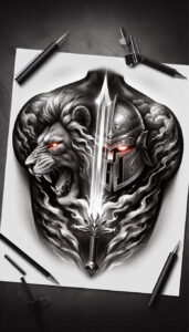 warrior-strength-symbol-surrealism-dreamscape-for-collarbone – tattoo design ideas free ai generated – Gallery: warriors-inkby-ai