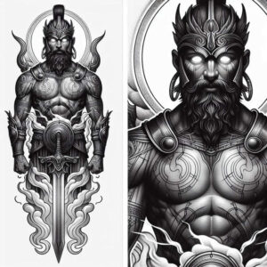 warriors tattoo design ideas volume effect ancient power for biceps