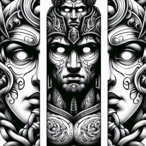 warriors tattoo design ideas Realism skin realism armor detail symbol of determination