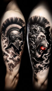 warriors tattoo design ideas Realism natural contours eternal fight courage and power