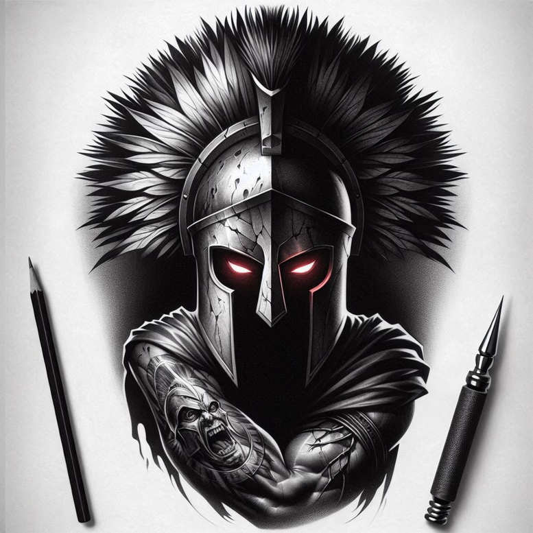 warriors tattoo design ideas Surrealism blurred boundaries noble combat for abdomen