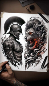 knight-with-armor-realism-real-ink-flow-for-hand – tattoo design ideas free ai generated – Gallery: warriors-inkby-ai