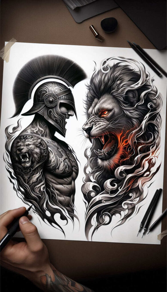 knight-with-armor-realism-real-ink-flow-for-hand – tattoo design ideas free ai generated – Gallery: warriors-inkby-ai
