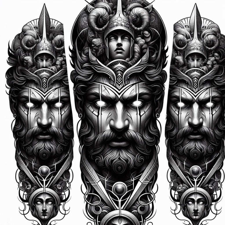 warrior-honor-and-courage-motif-surrealism-ethereal-textures-for-nape – tattoo design ideas free ai generated – Gallery: warriors-inkby-ai