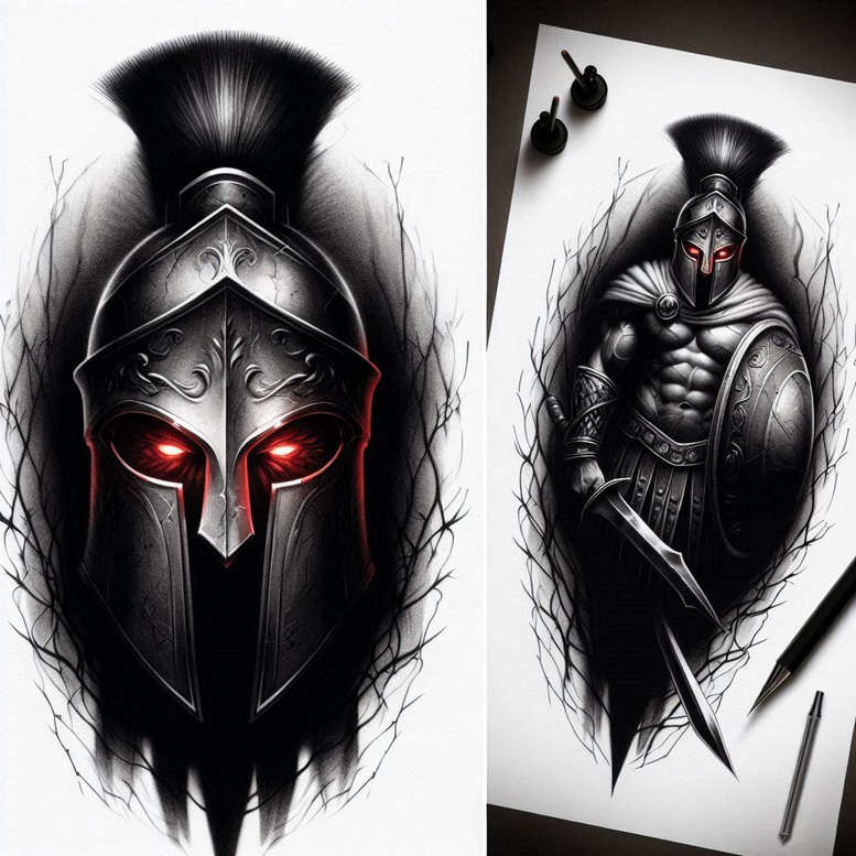 warrior-protection-motif-neotraditional-bold-highlights-for-nape – tattoo design ideas free ai generated – Gallery: warriors-inkby-ai