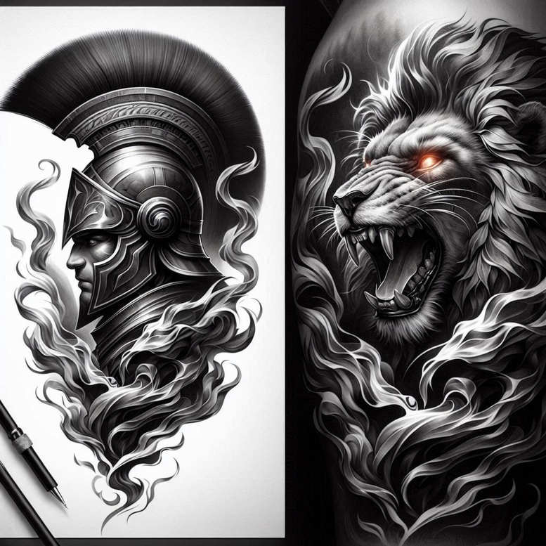 spartan-in-art-realism-delicate-highlight-for-back – tattoo design ideas free ai generated – Gallery: warriors-inkby-ai