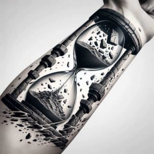 time-with-shadow-and-light-surrealism-bizarre-for-back – tattoo design ideas free ai generated – Gallery: watches-hourglass-inkby-ai