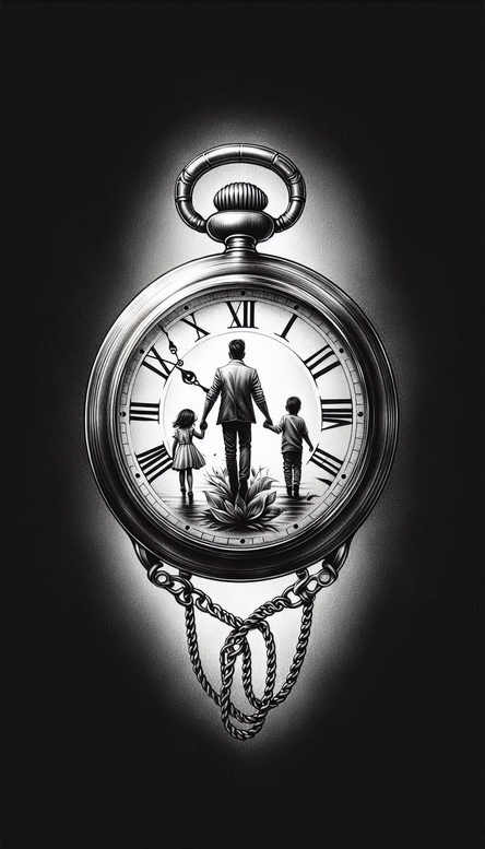 watches-hourglass tattoo design ideas deep-shading classic measure for lower leg