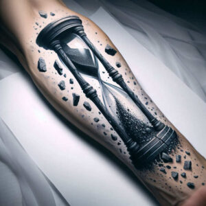 watches-hourglass tattoo design ideas Surrealism dreamscape limited time for knee