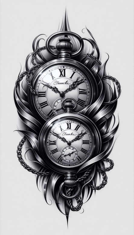 watches-hourglass tattoo design ideas photo-realistic nostalgic mark symbol of perseverance