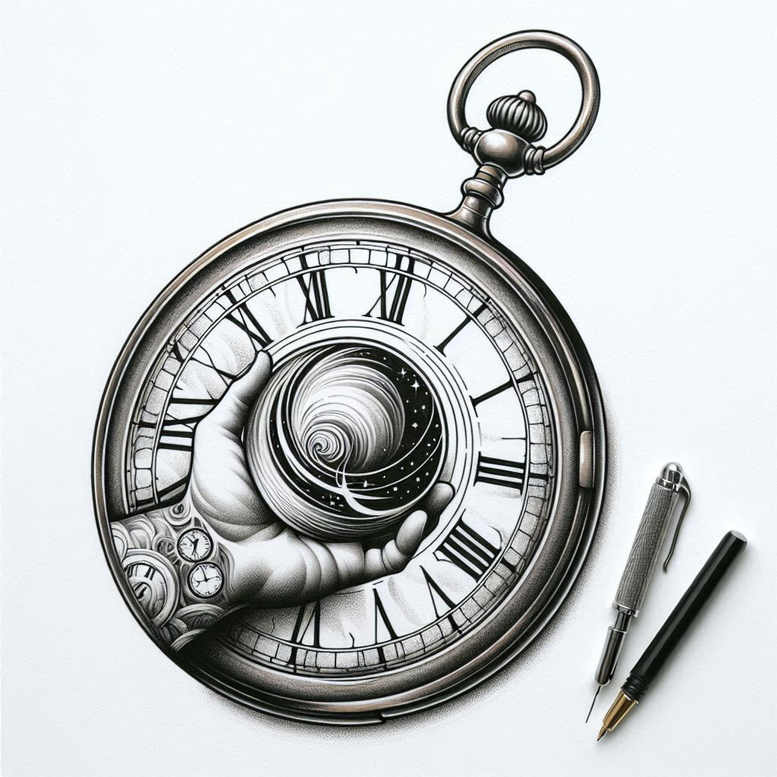 watches-hourglass tattoo design ideas Realism light play sands of time strength and power